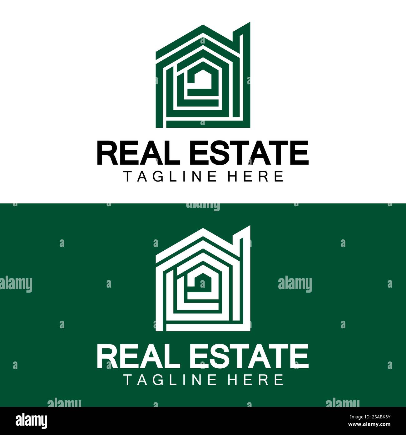 Real Estate Logo Vektor. Logo-Design-Vorlage für Immobilien-Immobilien-Illustration mit minimalistischem Konzept der Haussymbollinie Stock Vektor