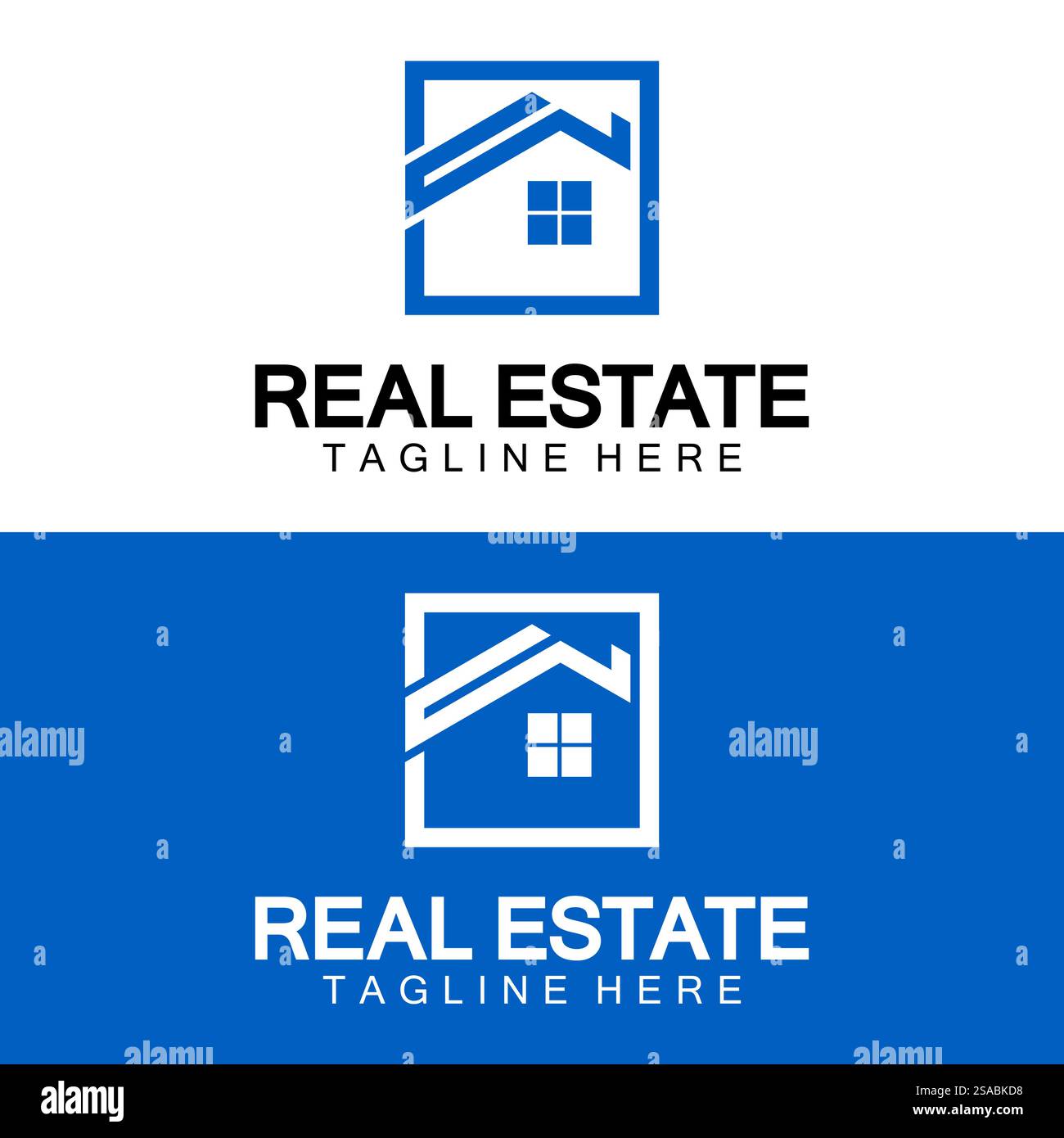 Real Estate Logo Vektor. Logo-Design-Vorlage für Immobilien-Immobilien-Illustration mit minimalistischem Konzept der Haussymbollinie Stock Vektor