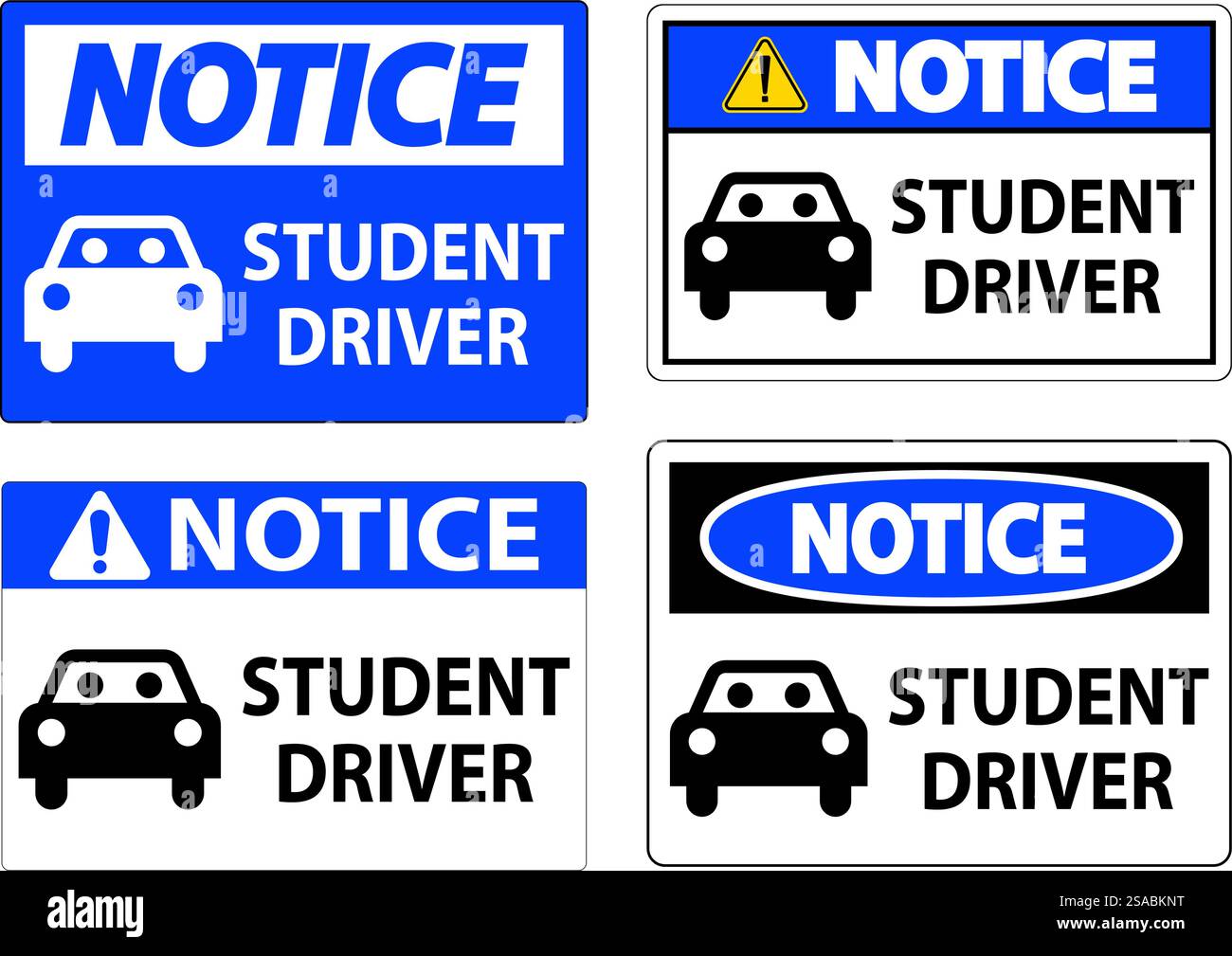 Hinweisschild, Schild Für Fahrer Des Schülers Stock Vektor