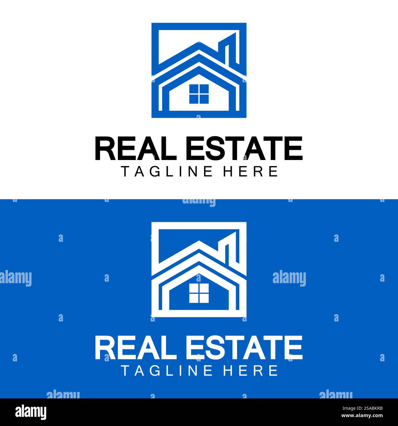 Real Estate Logo Vektor. Logo-Design-Vorlage für Immobilien-Immobilien-Illustration mit minimalistischem Konzept der Haussymbollinie Stock Vektor