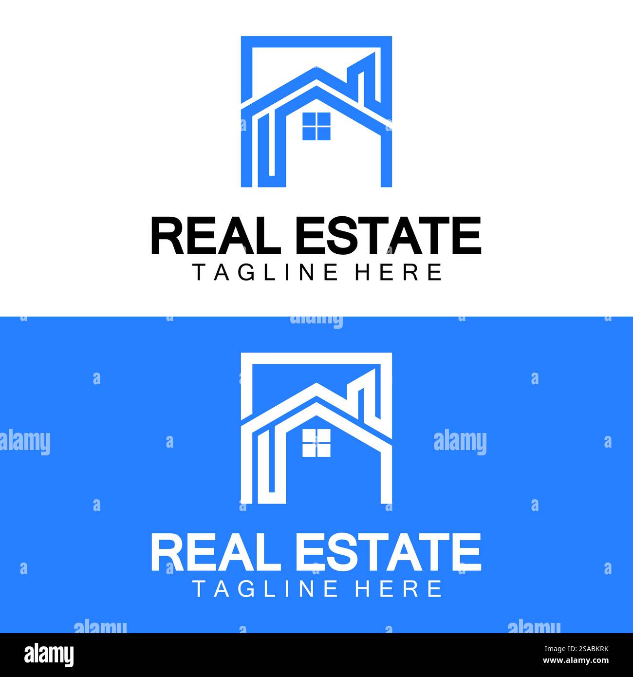 Real Estate Logo Vektor. Logo-Design-Vorlage für Immobilien-Immobilien-Illustration mit minimalistischem Konzept der Haussymbollinie Stock Vektor