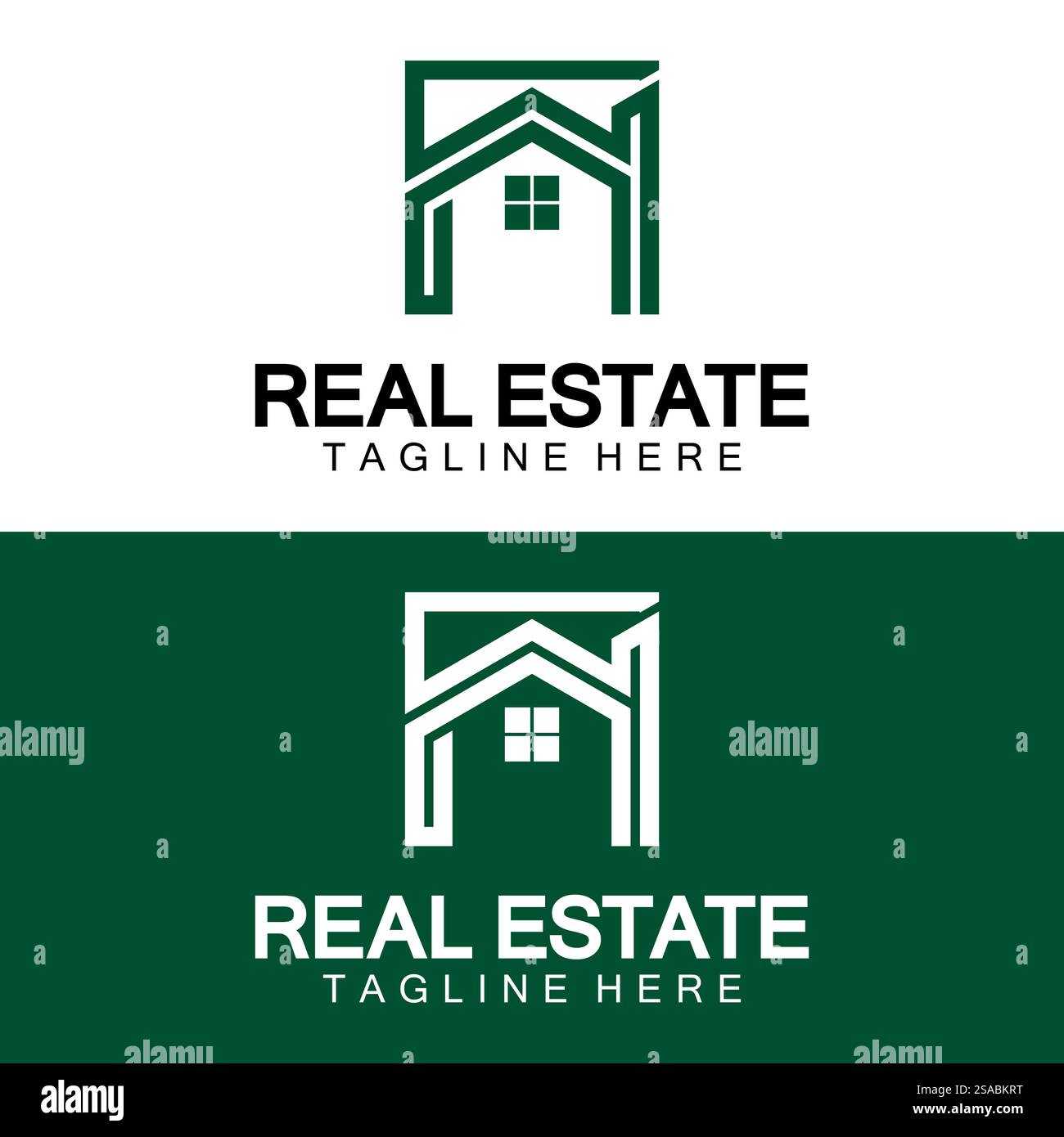 Real Estate Logo Vektor. Logo-Design-Vorlage für Immobilien-Immobilien-Illustration mit minimalistischem Konzept der Haussymbollinie Stock Vektor