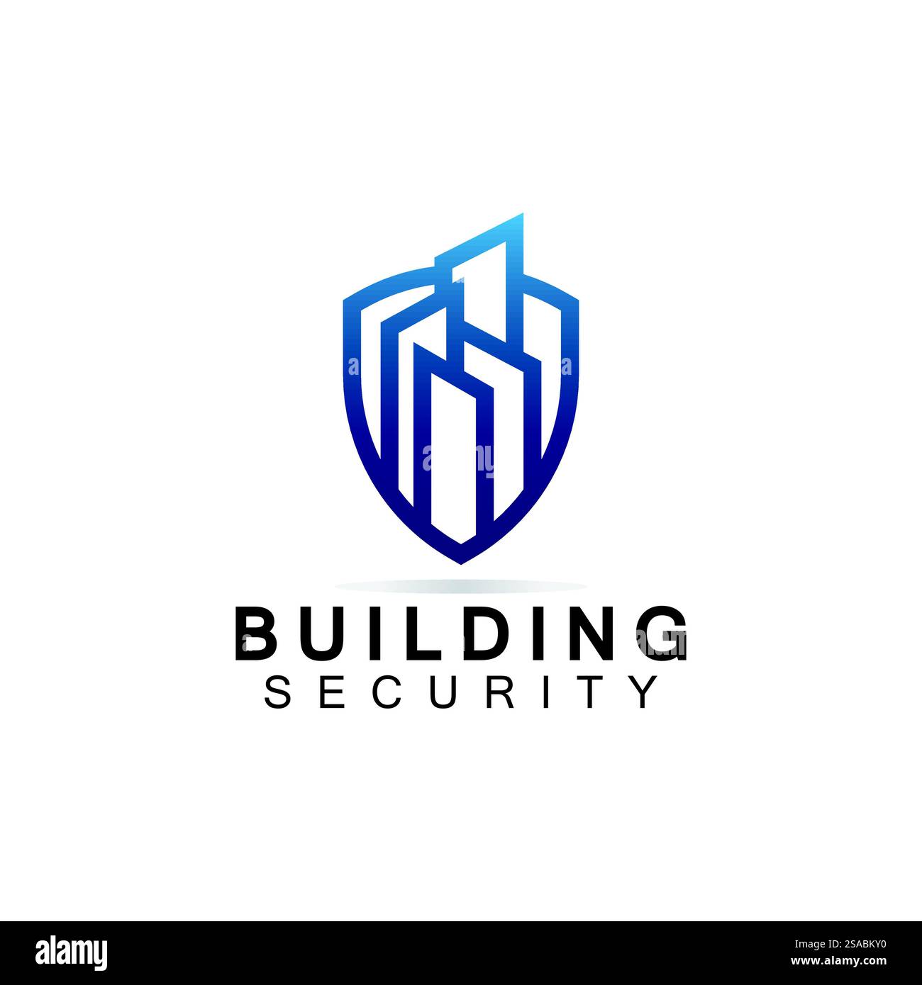 Design-Vorlage für das Logo für Gebäudesicherheit. Stock Vektor