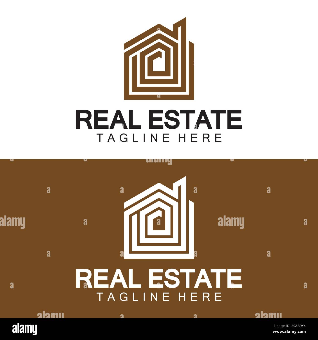 Real Estate Logo Vektor. Logo-Design-Vorlage für Immobilien-Immobilien-Illustration mit minimalistischem Konzept der Haussymbollinie Stock Vektor