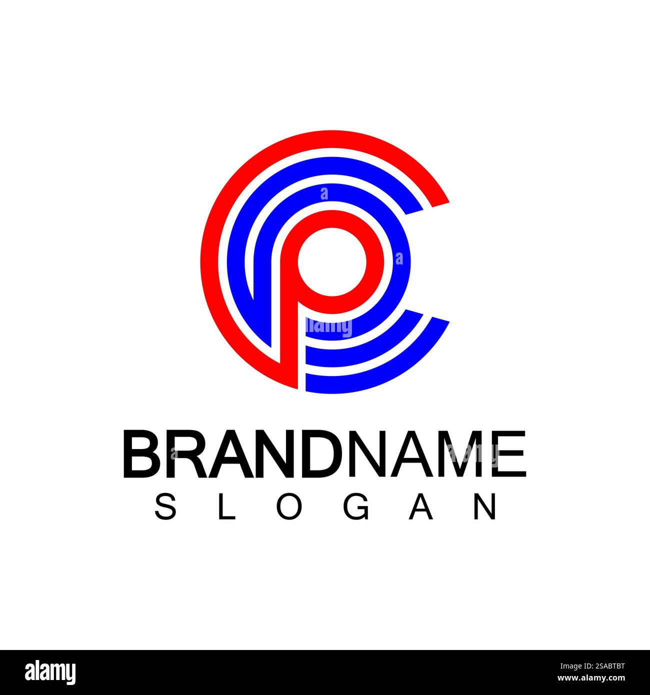 Anfangsbuchstabe Logo cp, pc, p innen c, Monogramm abgerundete Form Stock Vektor