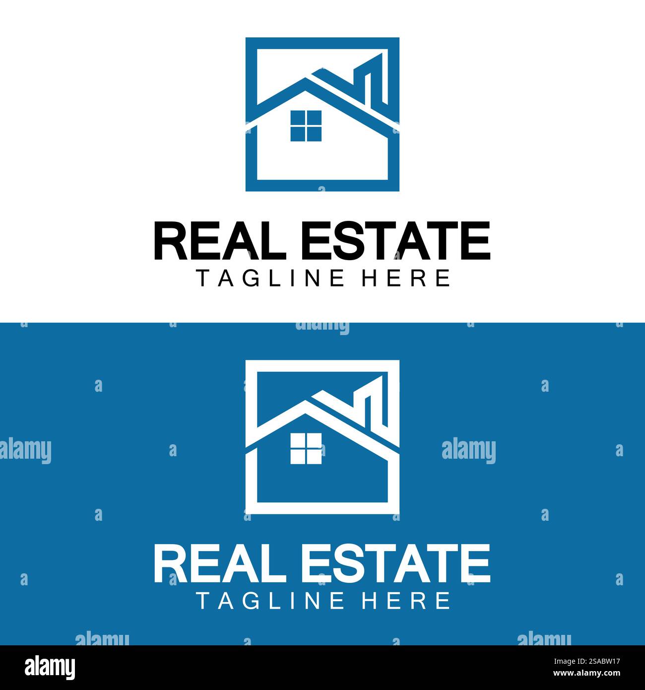 Real Estate Logo Vektor. Logo-Design-Vorlage für Immobilien-Immobilien-Illustration mit minimalistischem Konzept der Haussymbollinie Stock Vektor