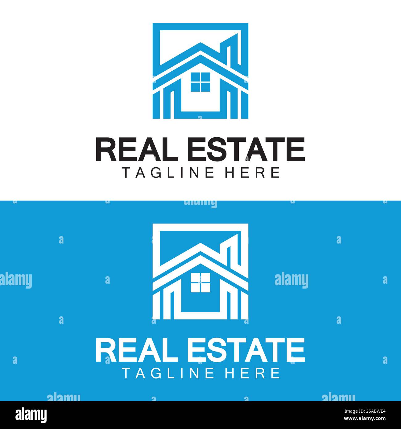 Real Estate Logo Vektor. Logo-Design-Vorlage für Immobilien-Immobilien-Illustration mit minimalistischem Konzept der Haussymbollinie Stock Vektor
