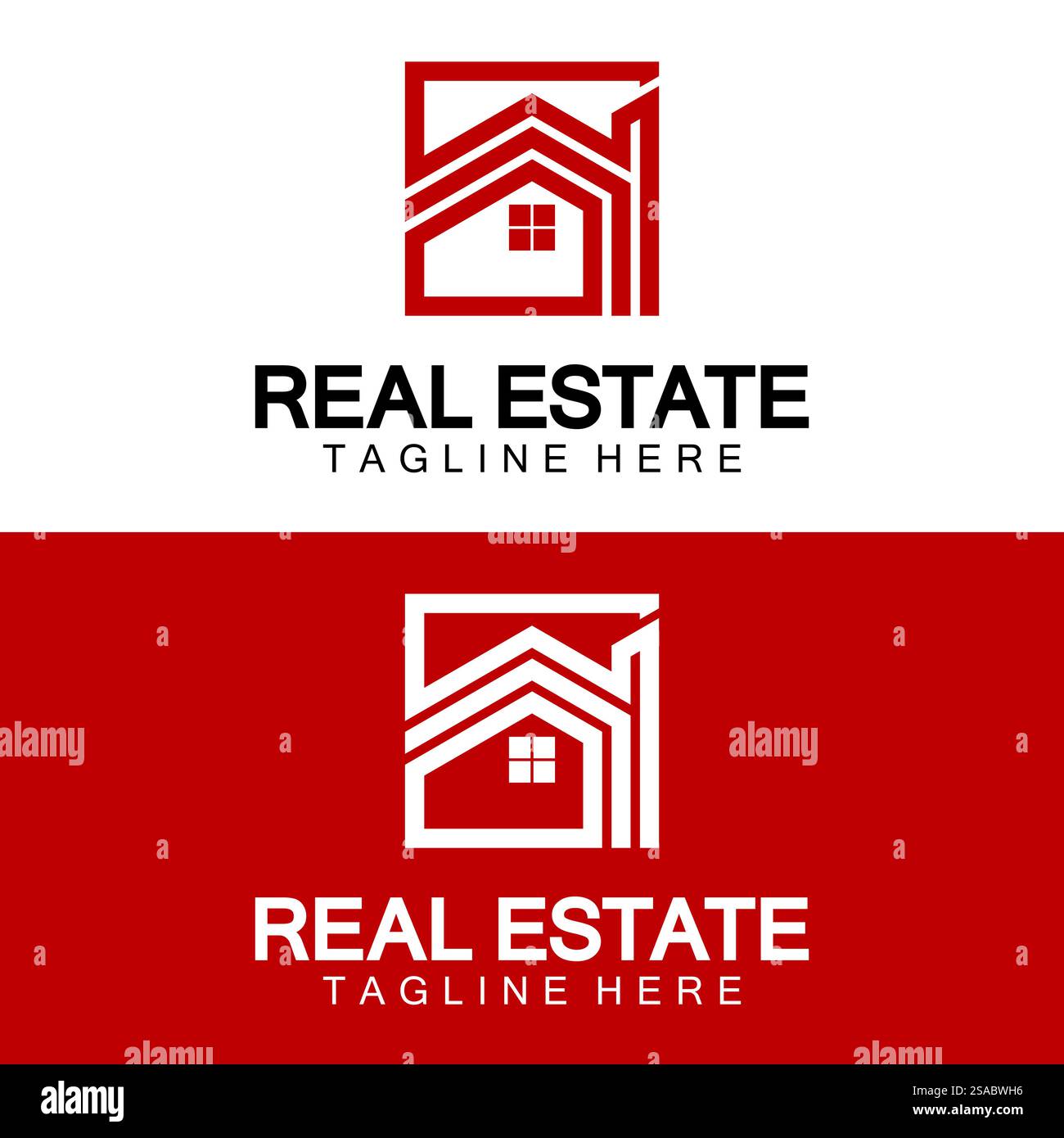 Real Estate Logo Vektor. Logo-Design-Vorlage für Immobilien-Immobilien-Illustration mit minimalistischem Konzept der Haussymbollinie Stock Vektor