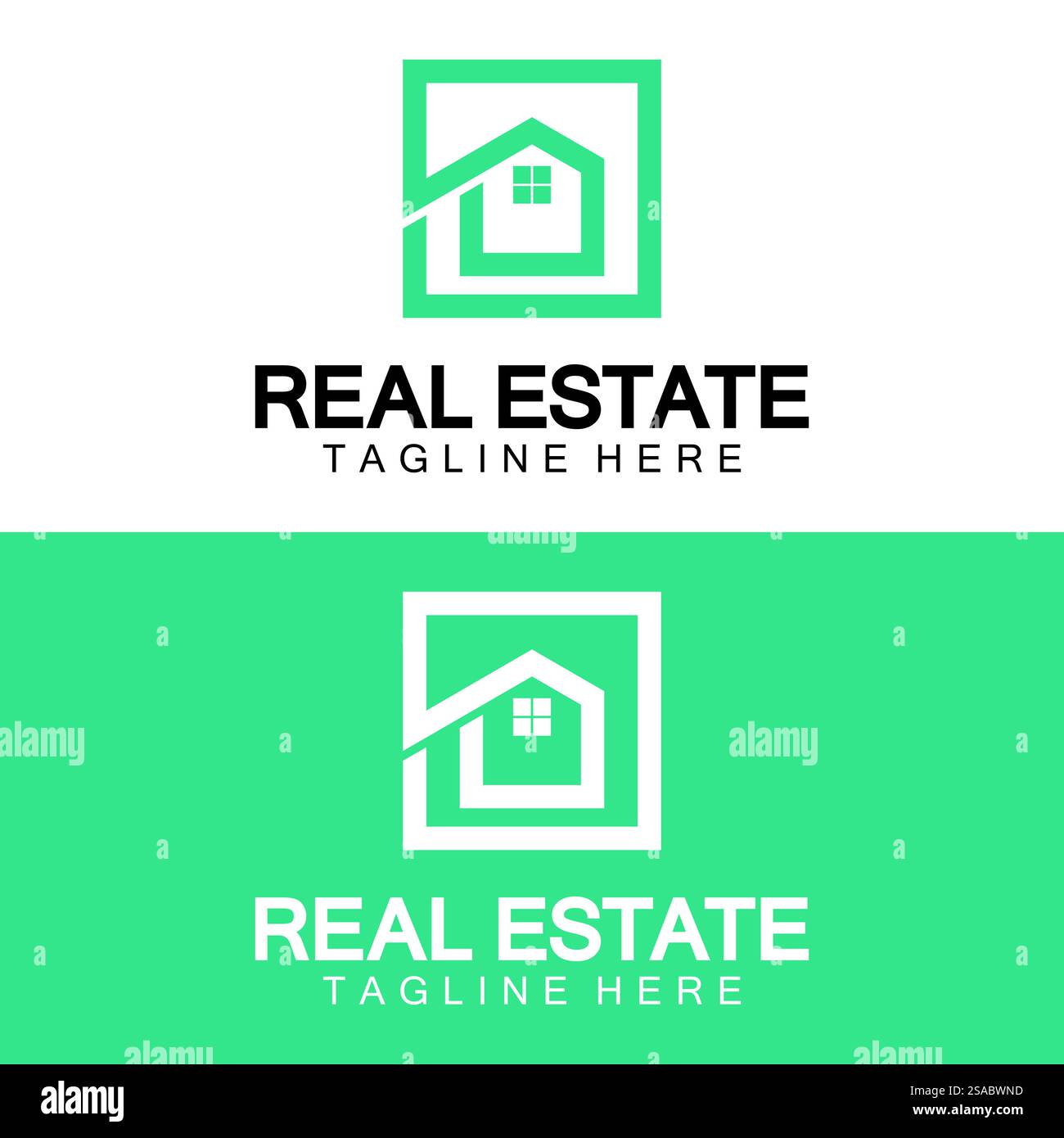 Real Estate Logo Vektor. Logo-Design-Vorlage für Immobilien-Immobilien-Illustration mit minimalistischem Konzept der Haussymbollinie Stock Vektor
