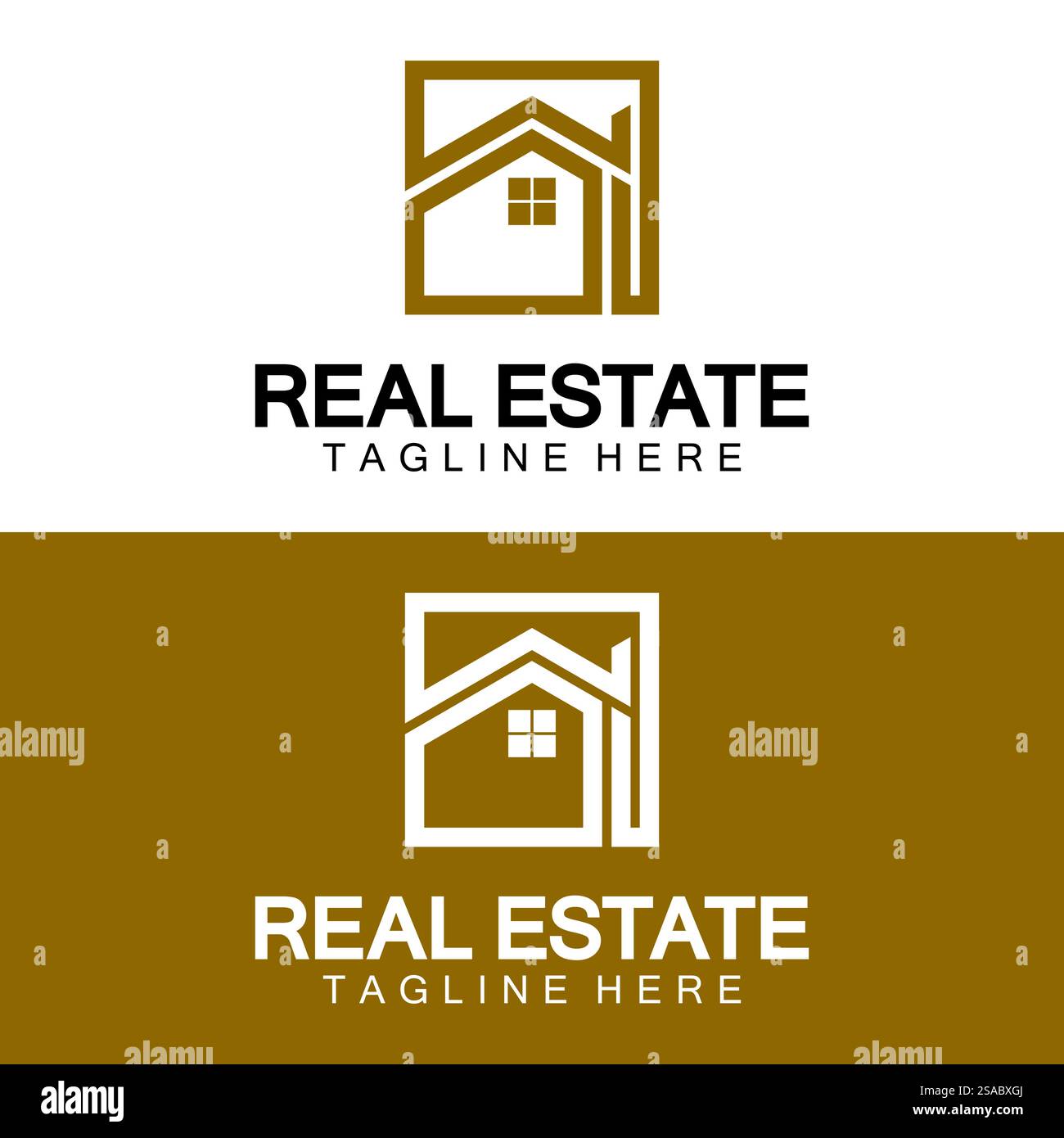 Real Estate Logo Vektor. Logo-Design-Vorlage für Immobilien-Immobilien-Illustration mit minimalistischem Konzept der Haussymbollinie Stock Vektor
