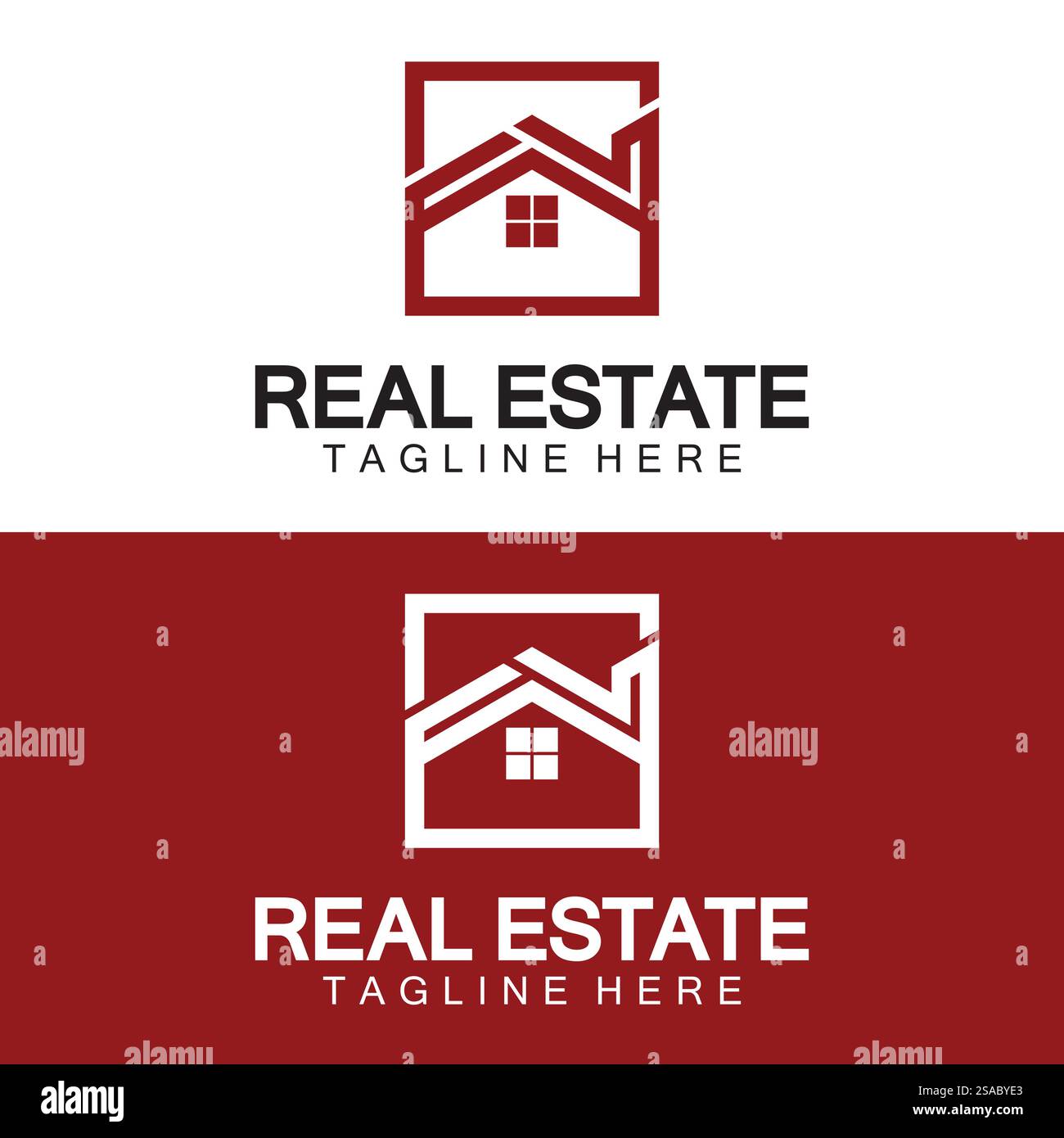 Real Estate Logo Vektor. Logo-Design-Vorlage für Immobilien-Immobilien-Illustration mit minimalistischem Konzept der Haussymbollinie Stock Vektor