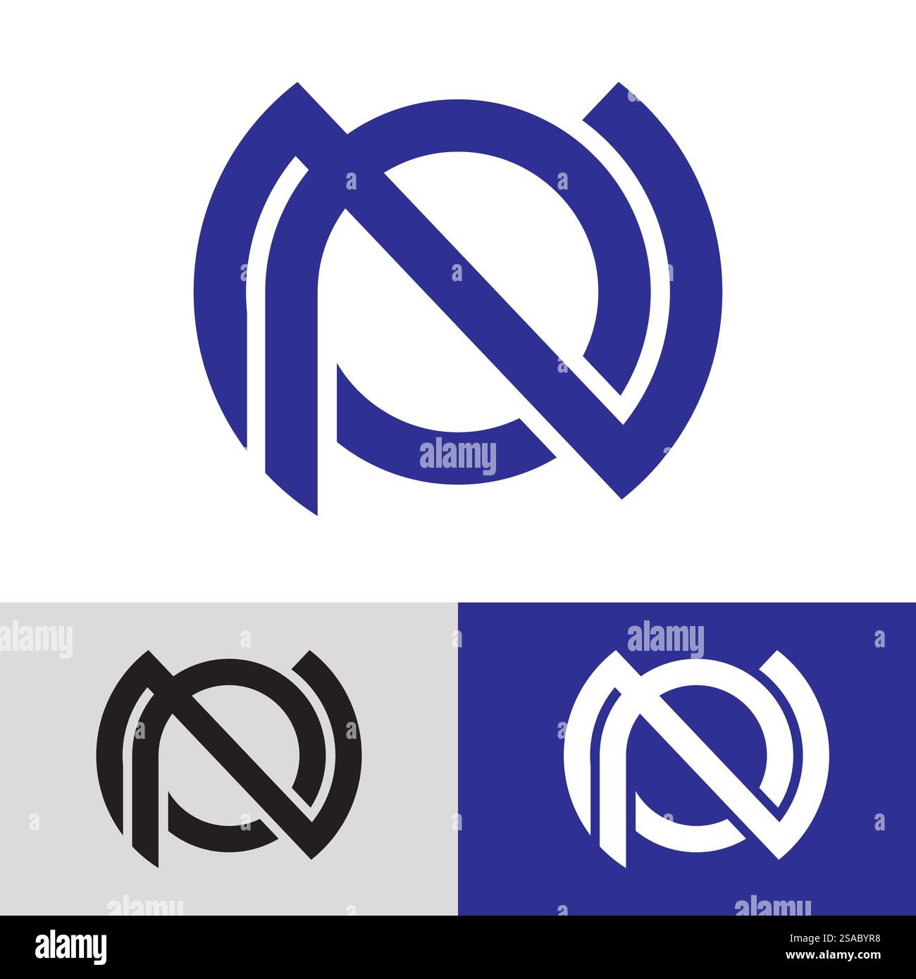 Buchstaben Monogramm-Logo PN, NP, P und N, elegantes und professionelles Letter-Icon-Design Stock Vektor