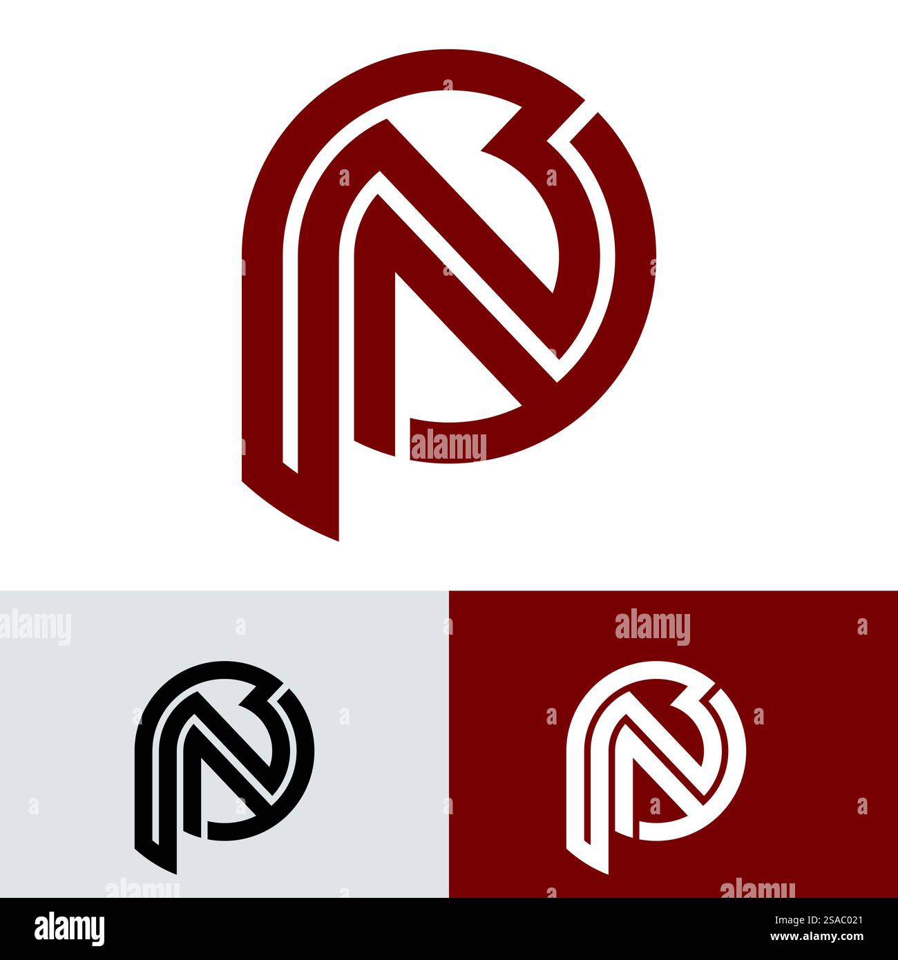 Buchstaben Monogramm-Logo PN, NP, P und N, elegantes und professionelles Letter-Icon-Design Stock Vektor