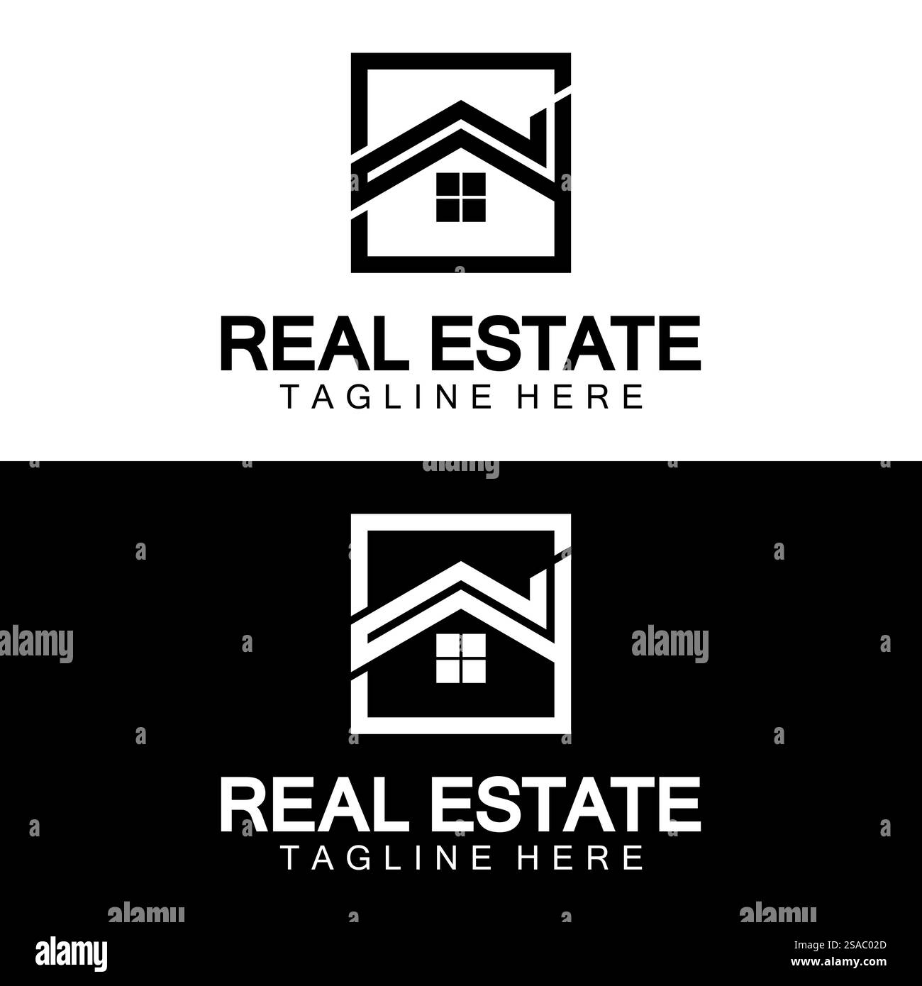 Real Estate Logo Vektor. Logo-Design-Vorlage für Immobilien-Immobilien-Illustration mit minimalistischem Konzept der Haussymbollinie Stock Vektor