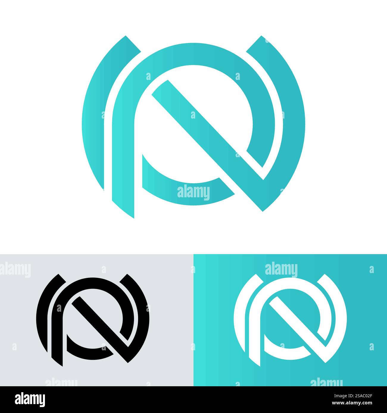 Buchstaben Monogramm-Logo PN, NP, P und N, elegantes und professionelles Letter-Icon-Design Stock Vektor
