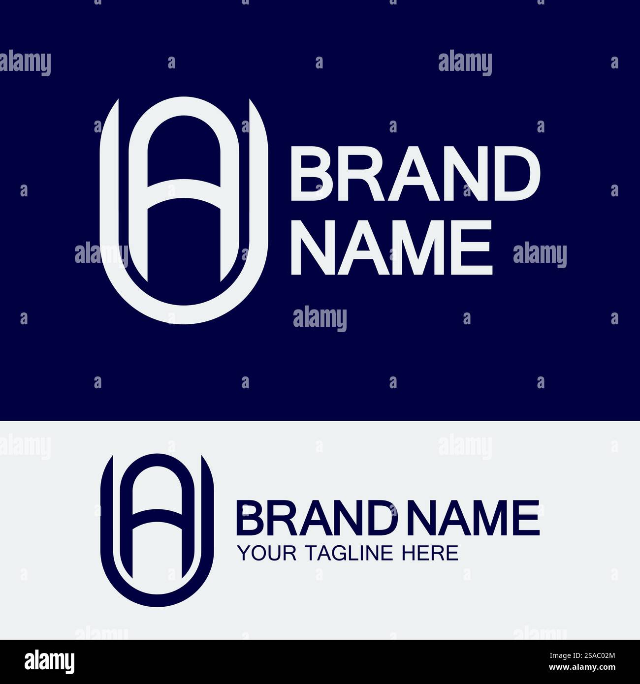 Creative Letter AU- oder UA-Logo-Vorlage Stock Vektor