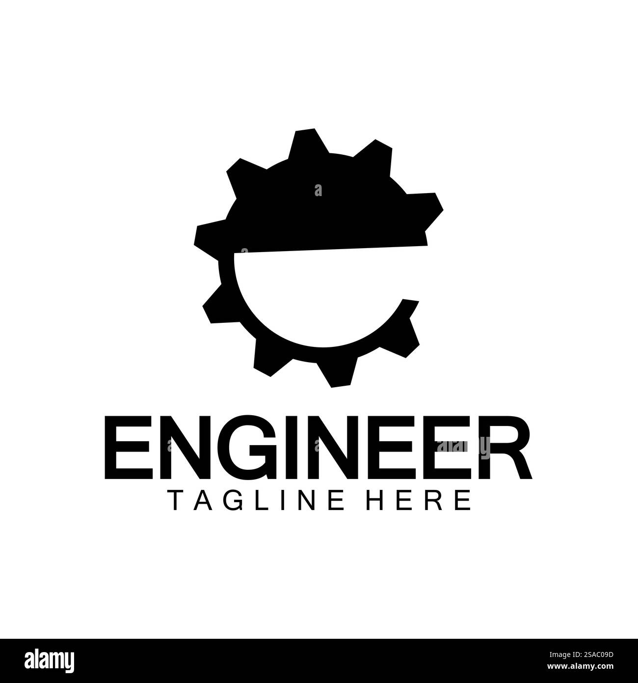 Design des Engineer Logos, Logo des Letter E Gear, Logo des Engineers mit Buchstabe E und Gear-Elementen Stock Vektor