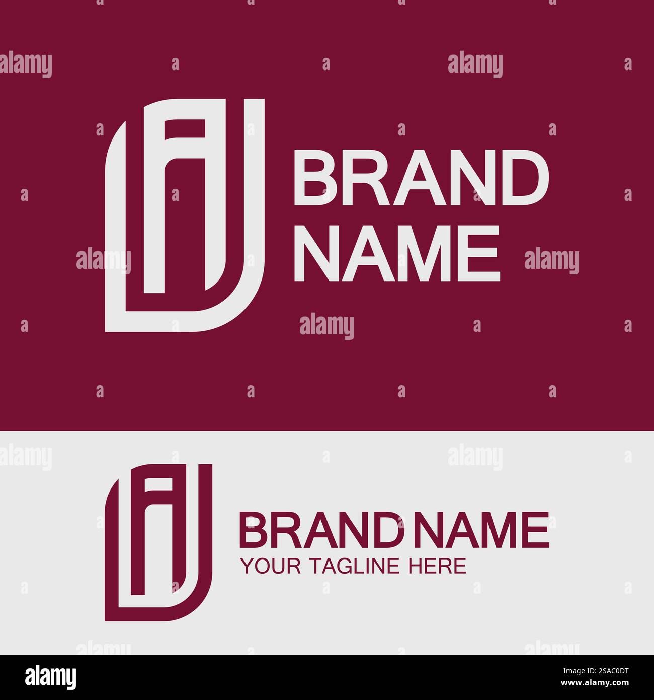 Creative Letter AU- oder UA-Logo-Vorlage Stock Vektor