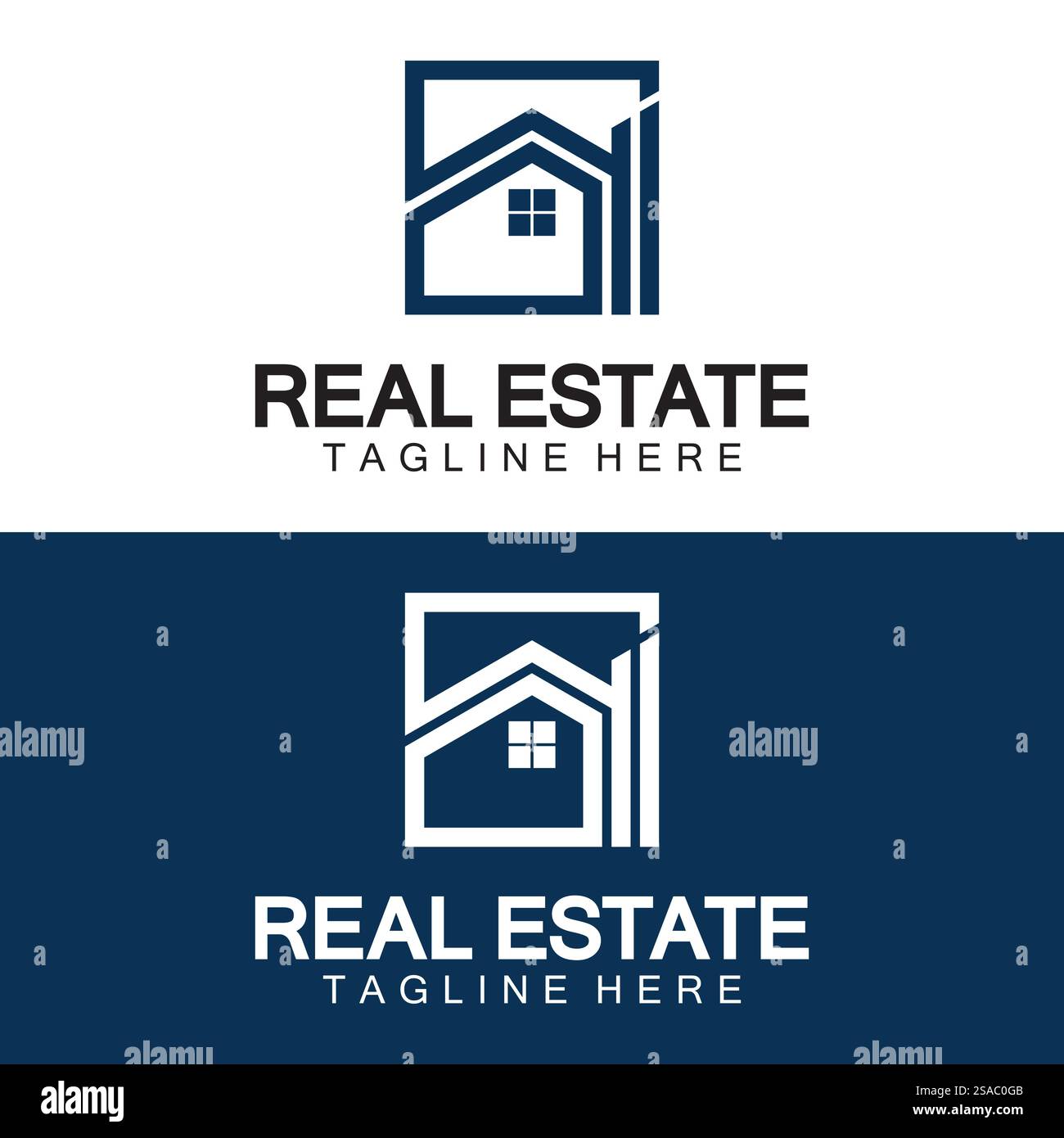 Real Estate Logo Vektor. Logo-Design-Vorlage für Immobilien-Immobilien-Illustration mit minimalistischem Konzept der Haussymbollinie Stock Vektor
