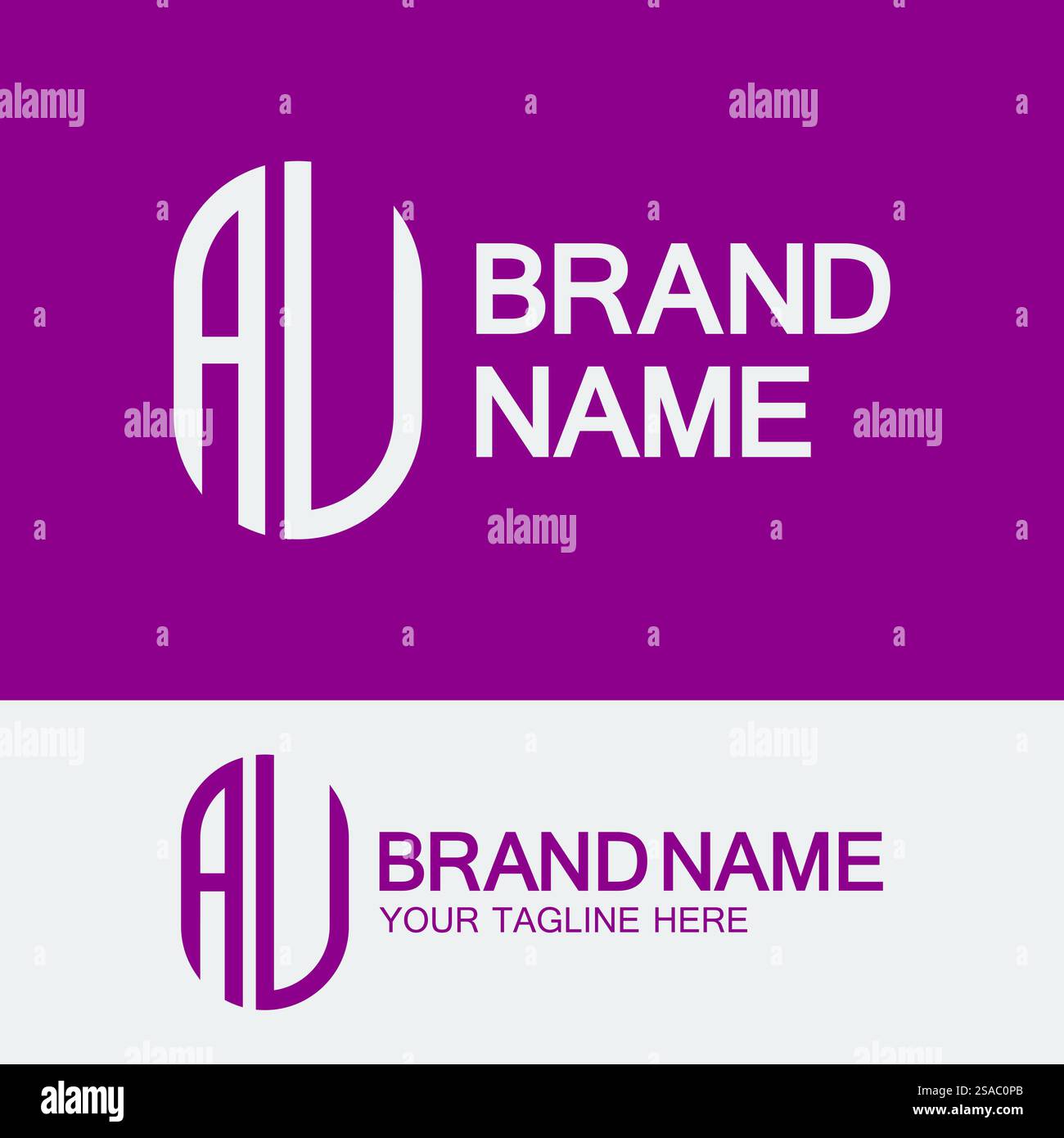 Creative Letter AU- oder UA-Logo-Vorlage Stock Vektor
