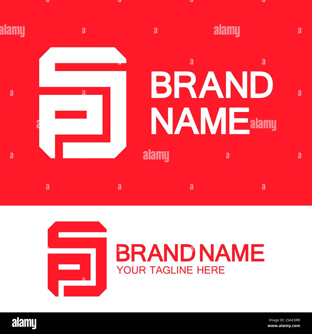 Buchstaben Monogramm-Logo PS, SP, P und S, elegantes und professionelles Letter-Design Stock Vektor