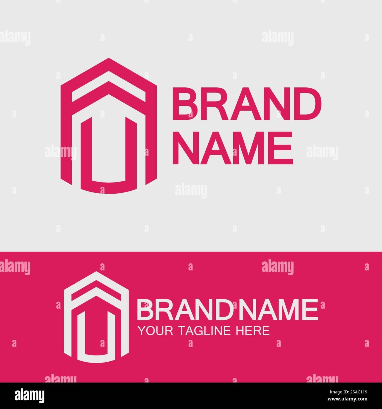 Creative Letter AU- oder UA-Logo-Vorlage Stock Vektor