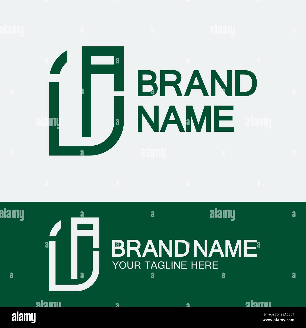 Creative Letter AU- oder UA-Logo-Vorlage Stock Vektor