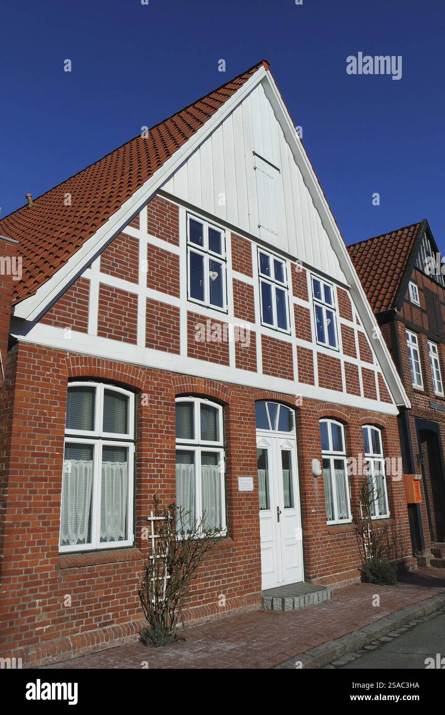 Alter Backsteinhaeuser in Norddeutschland Stockfoto