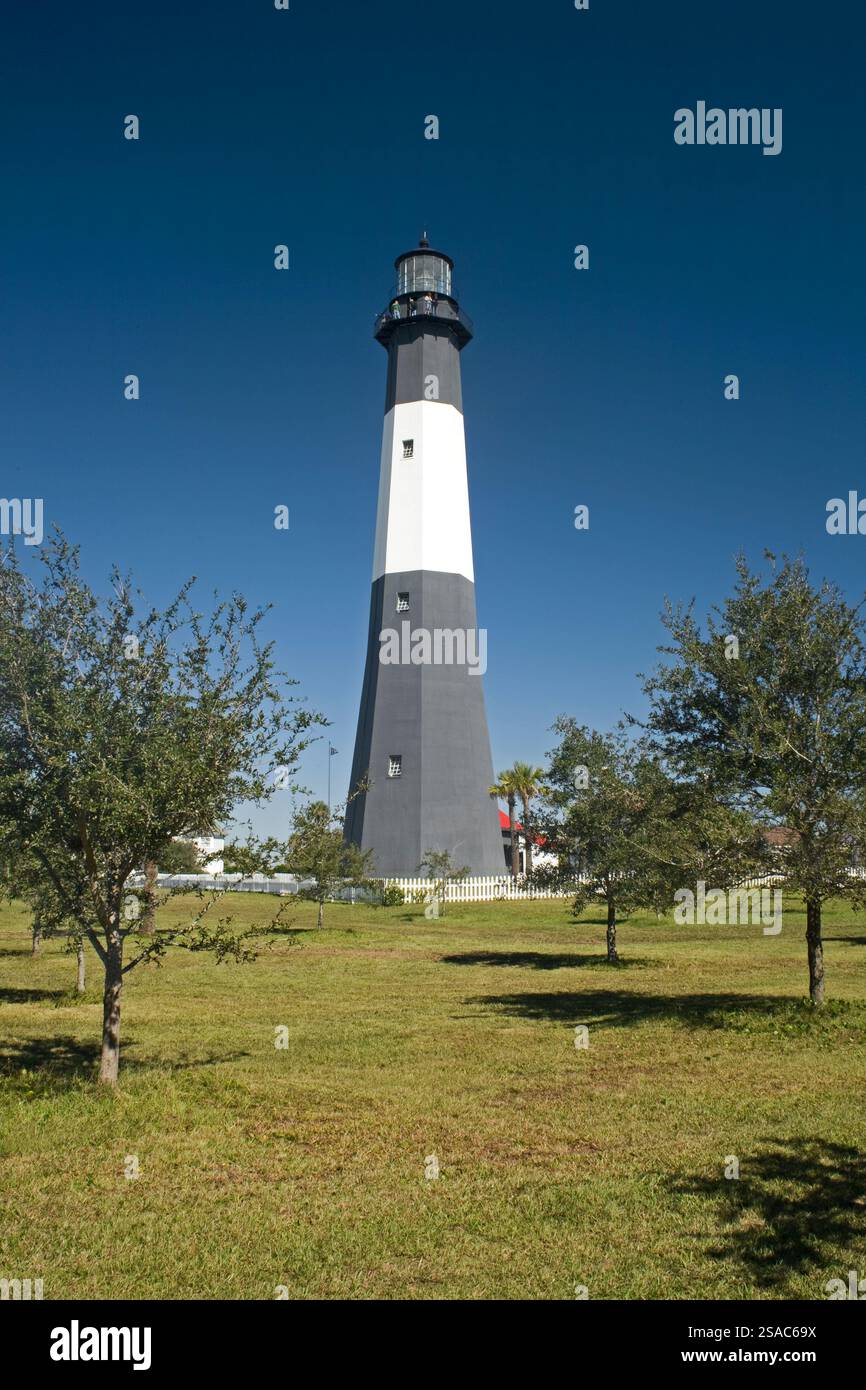 GA00054-00...GEORGIA - historischer Leuchtturm von Tybee auf Tybee Island in der Nähe von Savannah. Stockfoto