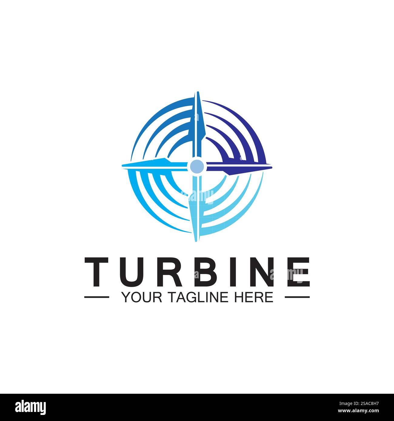 Modernes Turbine Logo für Luftfahrt, Unternehmen, Marke, Industrie, Windenergie. Mit einem modernen Konzept. Stock Vektor