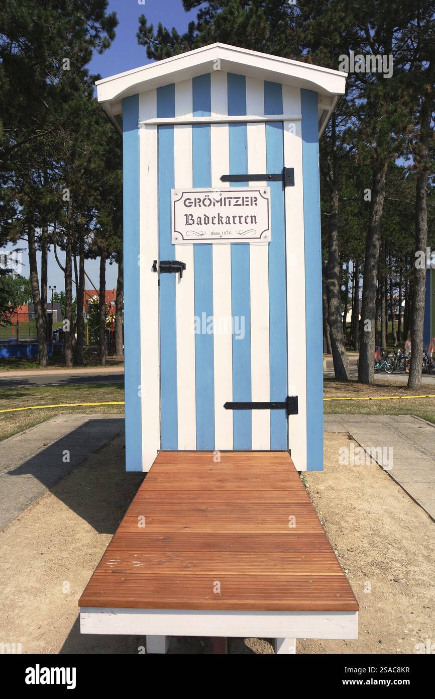 Badewagen Groemitzer, Ostsee Stockfoto