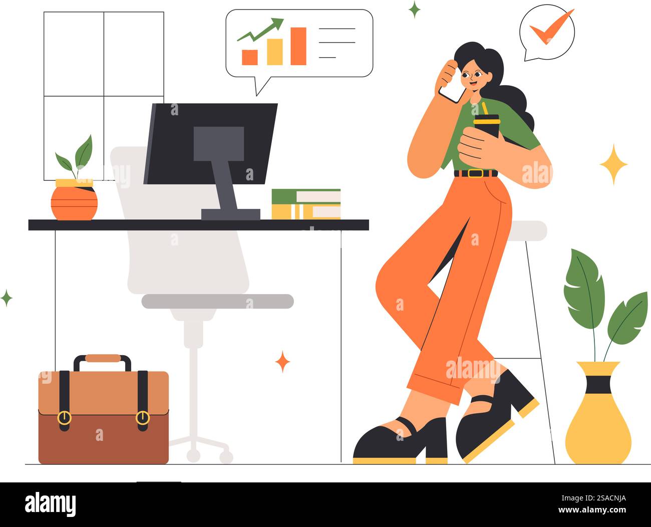 Selbstbewusste Businessfrauen Vektor-Illustration starker Unternehmerinnen, die sich für die Teilnahme von Frauen an Politik und Wirtschaft einsetzen Stock Vektor