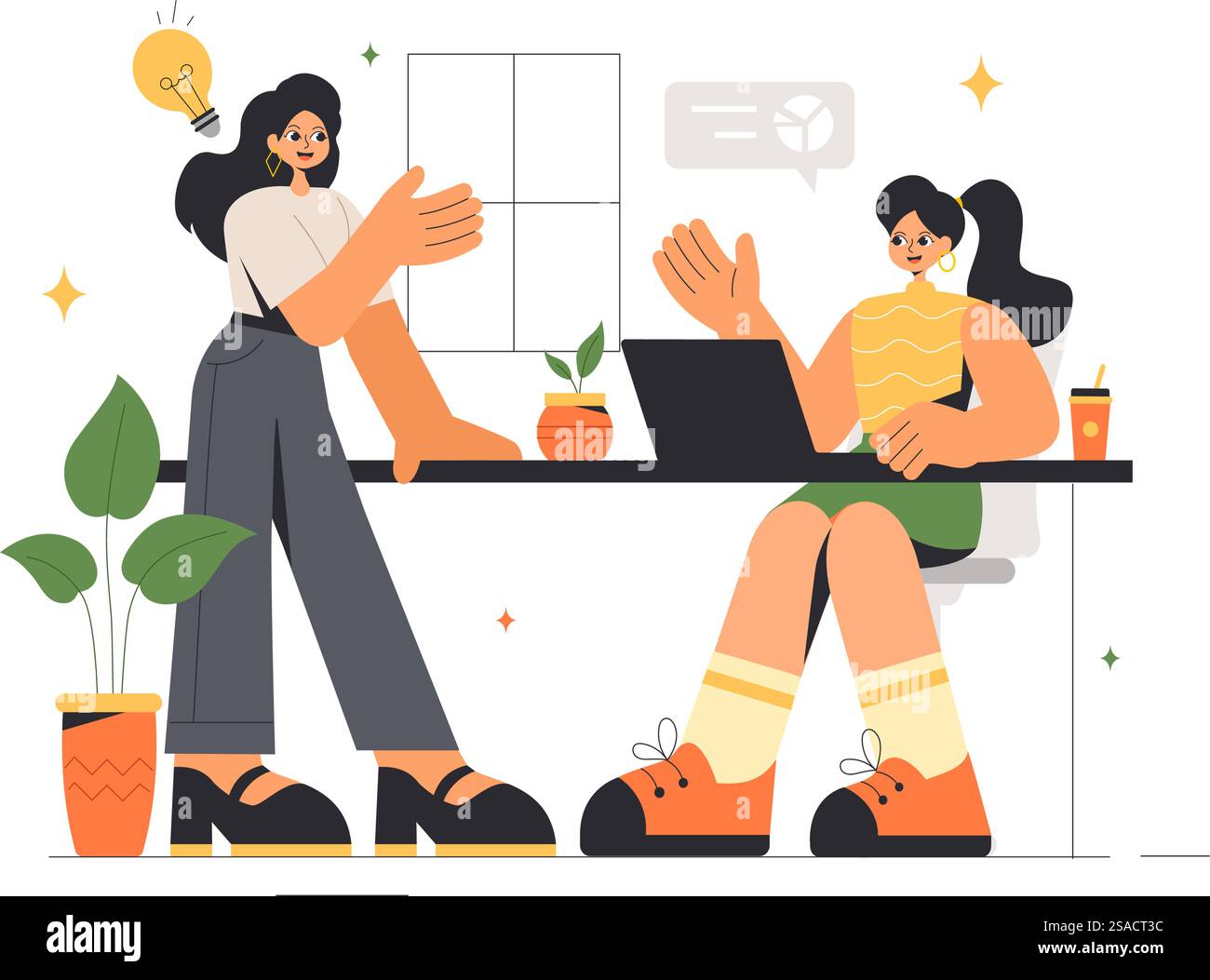 Selbstbewusste Businessfrauen Vektor-Illustration starker Unternehmerinnen, die sich für die Teilnahme von Frauen an Politik und Wirtschaft einsetzen Stock Vektor