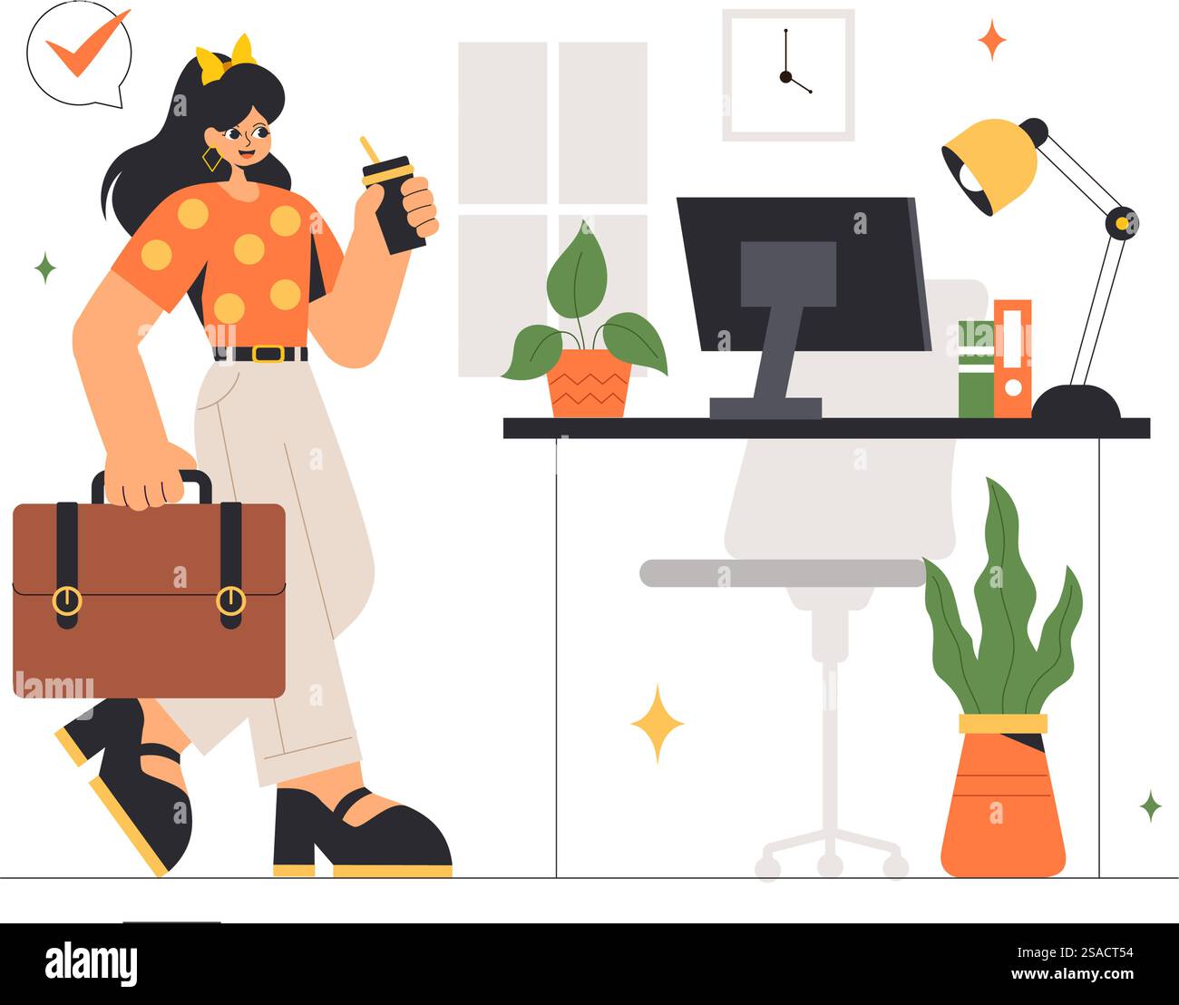 Selbstbewusste Businessfrauen Vektor-Illustration starker Unternehmerinnen, die sich für die Teilnahme von Frauen an Politik und Wirtschaft einsetzen Stock Vektor