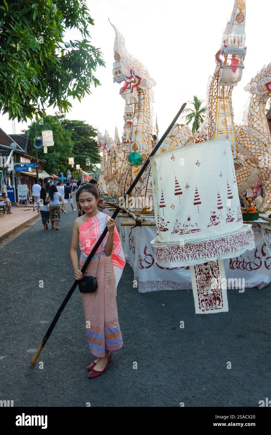 Light Boat Festival (Boun Lai Heua Fai) in Luang Prabang, Laos Stockfoto