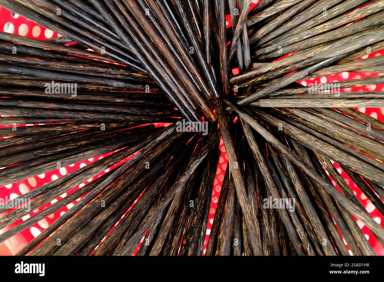 Traditionelles vietnamesisches Restaurant. Holzstäbchen Ca Mau. Vietnam. Stockfoto