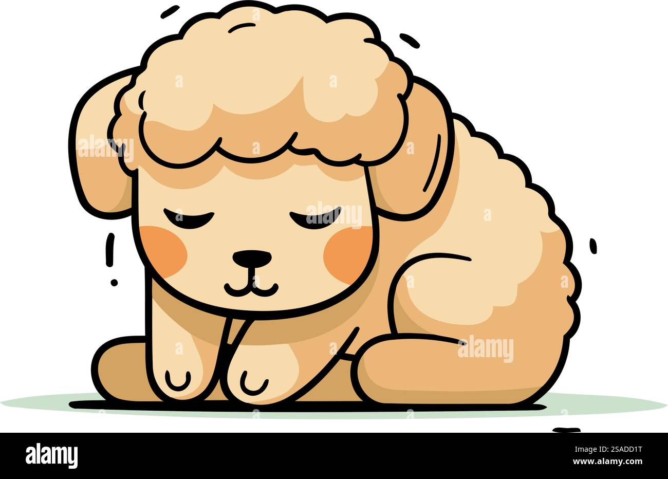 Schaf-Cartoon-Vektor-Illustration. Süßes kleines Lamm. Niedliches Haustier. Stock Vektor