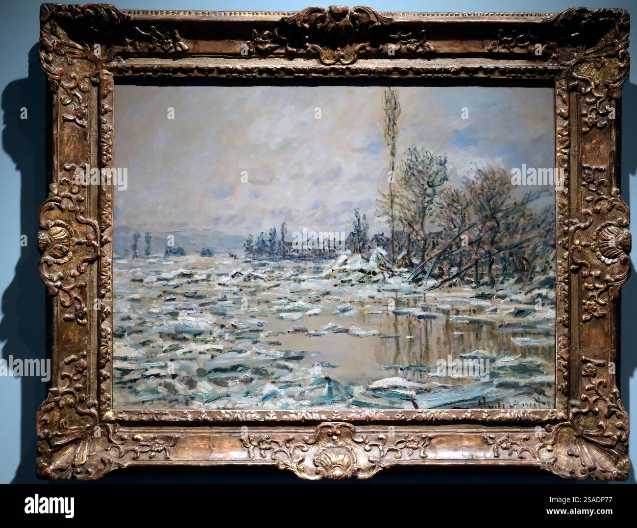 Calouste Gulbenkian Museum. Der Bruch des Eises. Claude Monet. Frankreich, 1880. Öl auf Leinwand Stockfoto