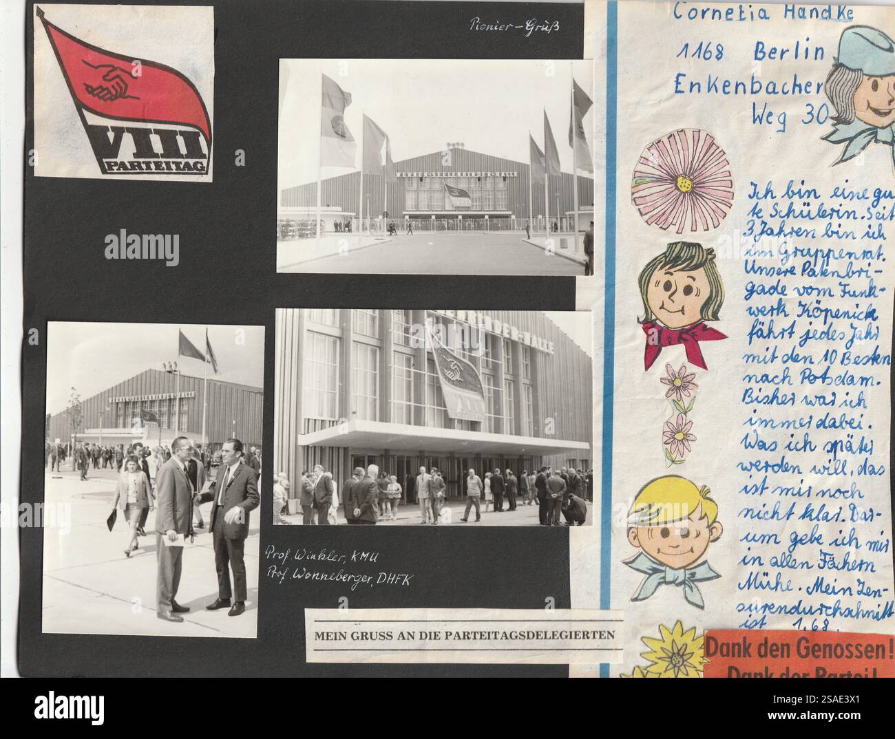 VIII. Parteikongress in der DDR – Sozialistische Propaganda und öffentliche Beteiligung (DDR der 1970er Jahre) Stockfoto