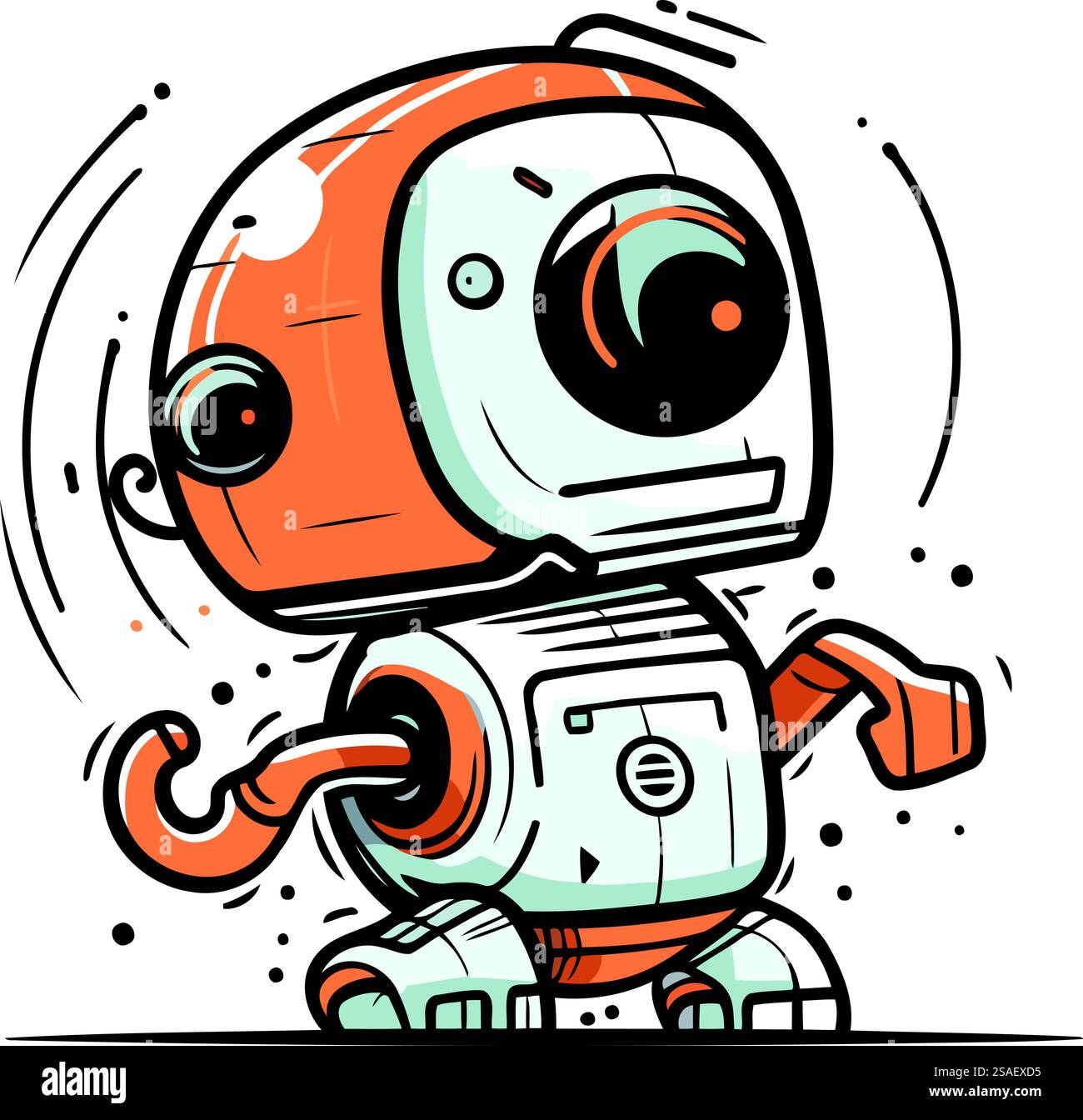 Niedlicher Karikaturroboter. Vektor-Illustration eines lustigen kleinen Roboters. Stock Vektor