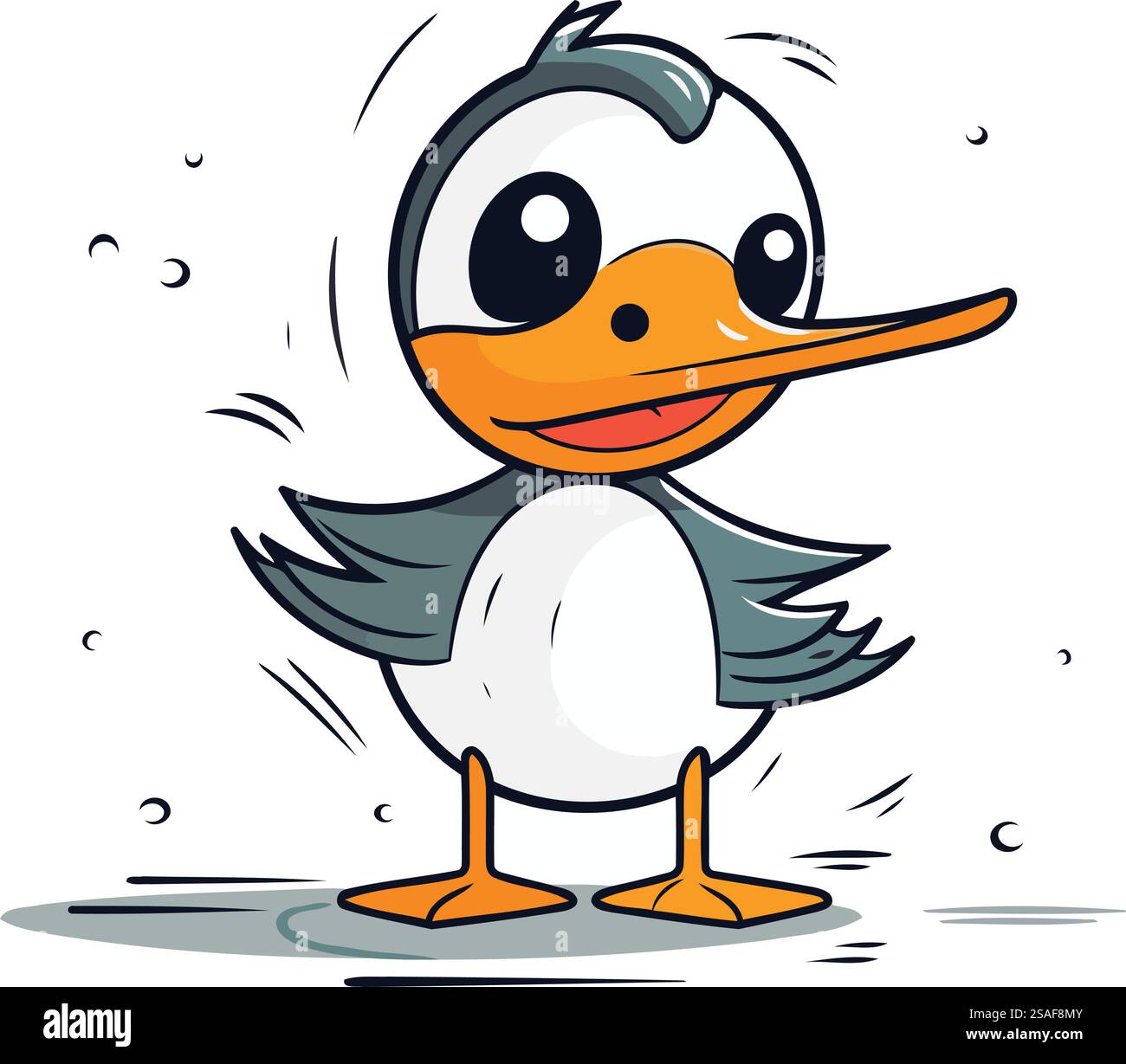Enten-Zeichentrick auf weißem Hintergrund. Vektorabbildung. Eps10 Stock Vektor