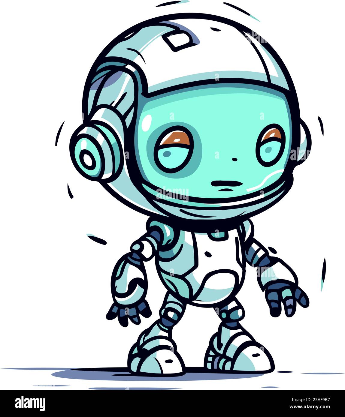 Niedlicher kleiner Roboter. Vektor-Illustration eines niedlichen kleinen Roboters. Stock Vektor