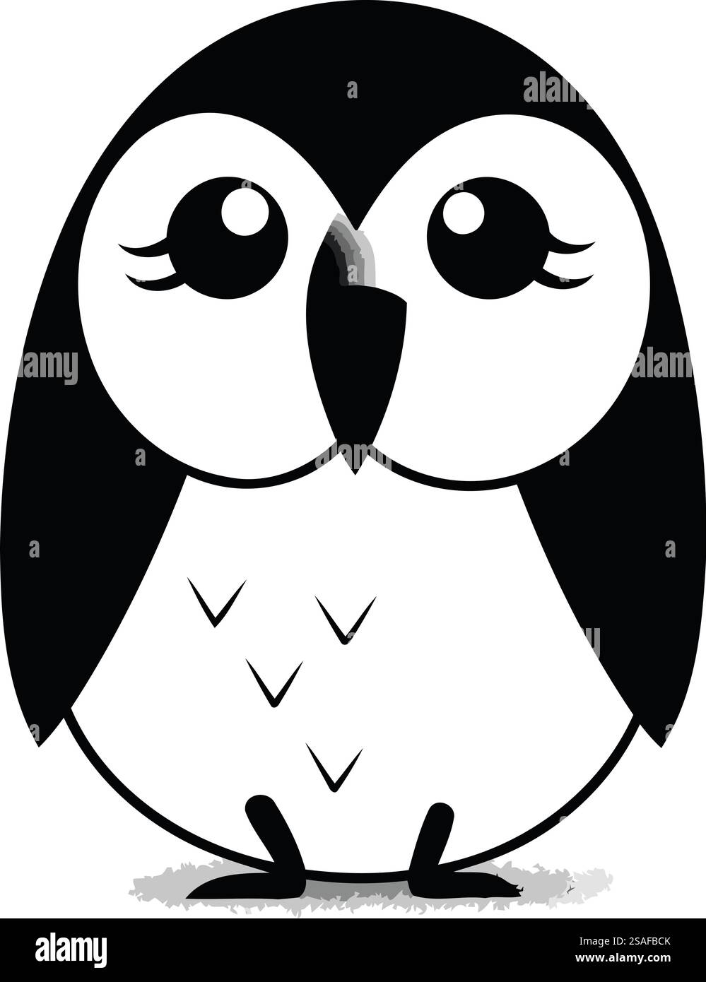 Süße Eule auf weißem Hintergrund. Vektorabbildung. eps 10 Stock Vektor