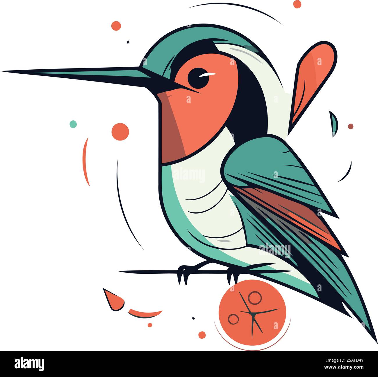 Vektorbild eines Rotspechts. Stock Vektor