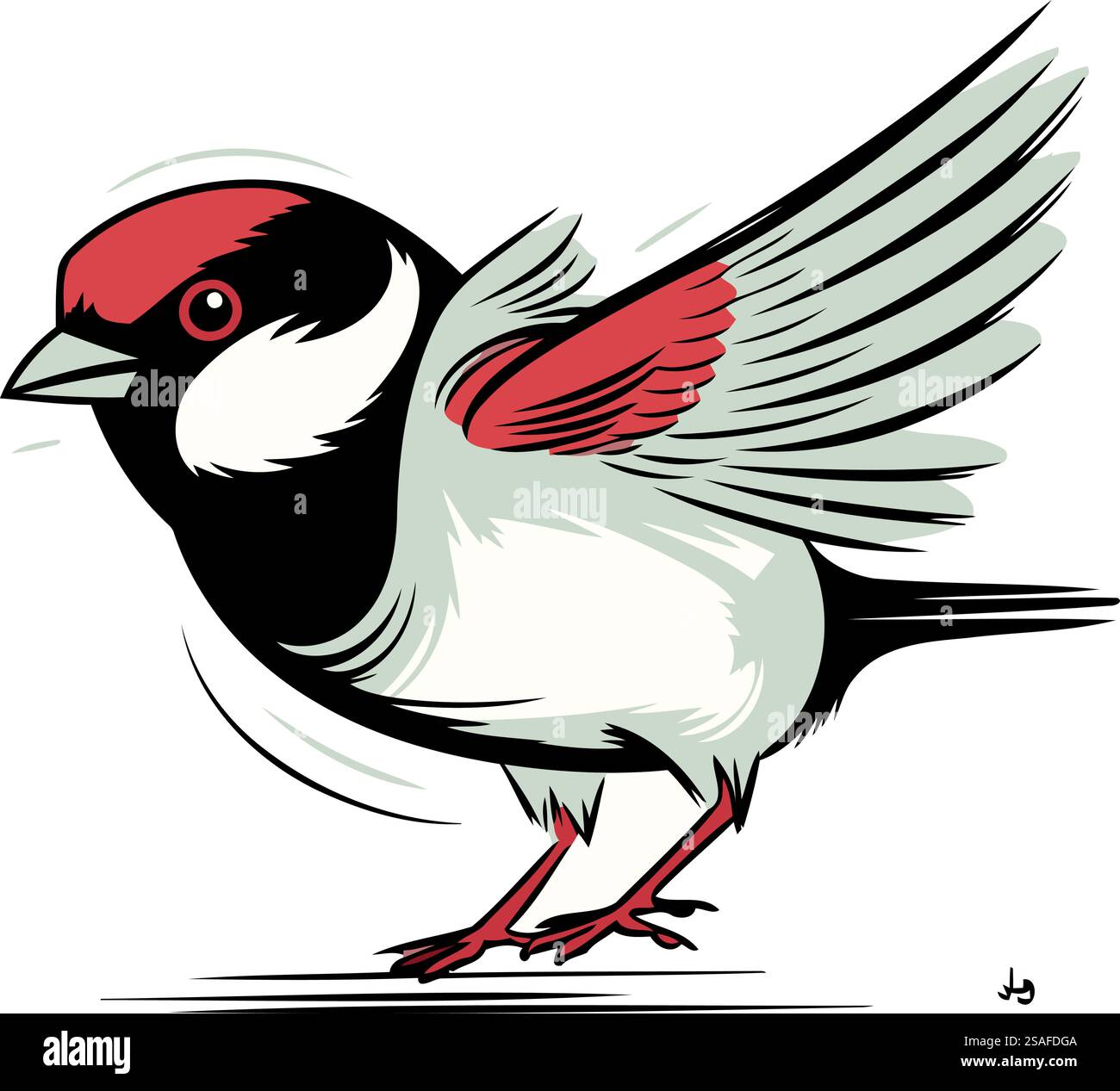 Vektorbild eines Spechts, isoliert auf weißem Hintergrund. Stock Vektor