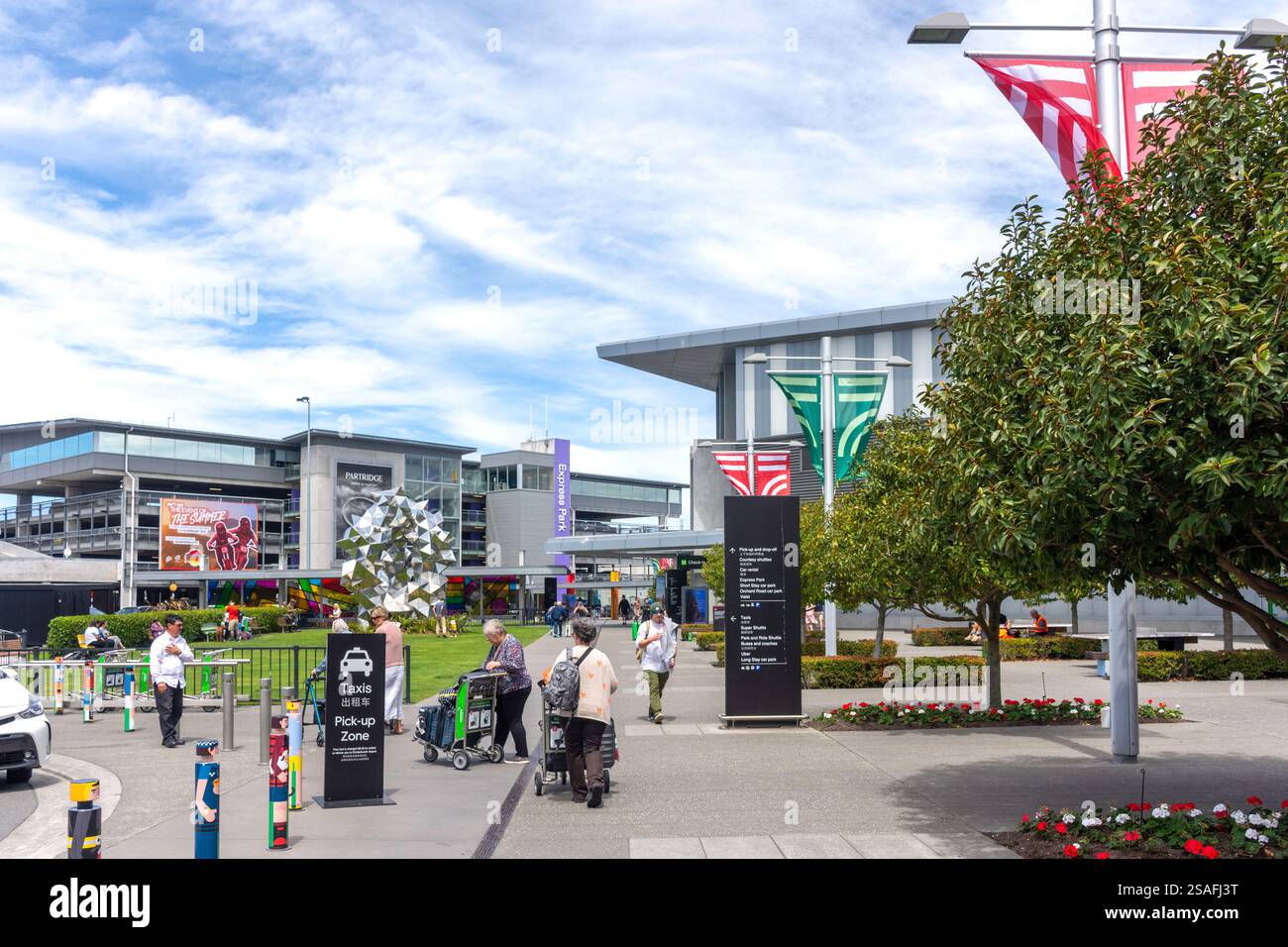Terminals am internationalen Flughafen Christchurch, Harewood, Christchurch (Ōtautahi), Canterbury, Südinsel, Neuseeland Stockfoto