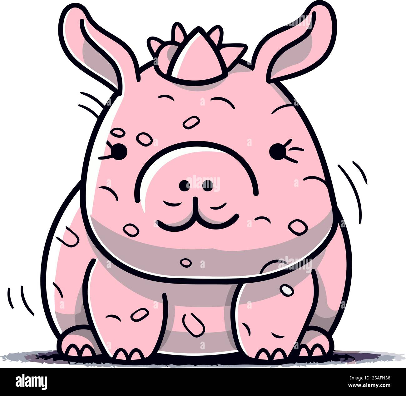 Niedliches Hippo mit Zeichentrickfilm. Vektorillustration für Kinderdesign. Stock Vektor