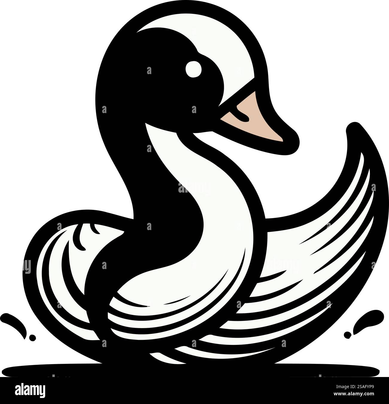 Vektordarstellung eines Schwans in Form eines Schwans Stock Vektor