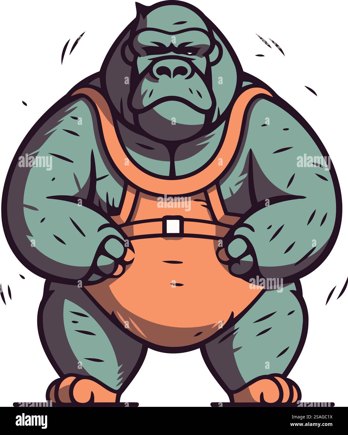 Gorilla. Vektorillustration eines Gorillas in Sportbekleidung. Stock Vektor