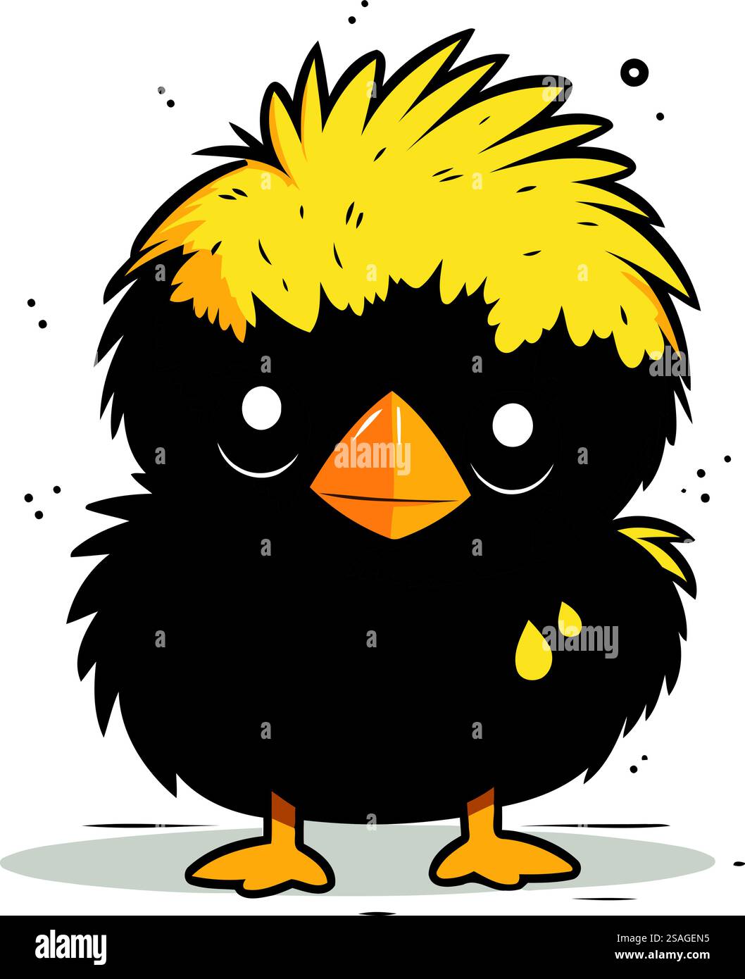 Süße kleine Tussi mit gelben Haaren. Vektorillustration auf weißem Hintergrund. Stock Vektor